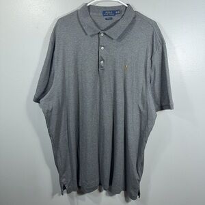Polo Ralph Lauren Polo Shirt Mens XXL Gray Classic Fit Pima-Soft Flesh Pony